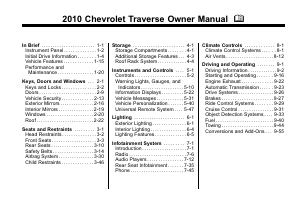 Manual Chevrolet Traverse (2010)