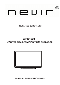 Manual de uso Nevir NVR-7502-32HD-B SLIM Televisor de LED