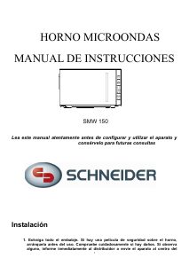 Manual de uso Schneider SMW 150 Microondas