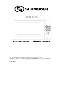 Manual de uso Schneider SMW 206 Microondas
