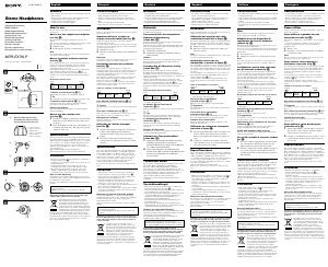Manual Sony MDR-EX76LP Headphone