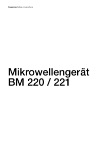 Bedienungsanleitung Gaggenau BM220100 Mikrowelle