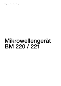 Bedienungsanleitung Gaggenau BM220110 Mikrowelle