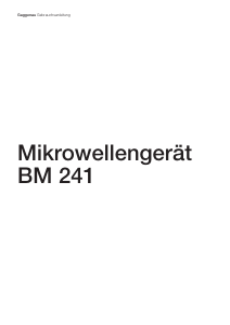 Bedienungsanleitung Gaggenau BM241110 Mikrowelle
