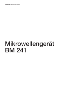 Bedienungsanleitung Gaggenau BM241131 Mikrowelle