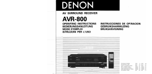 Manual de uso Denon AVR-800 Receptor