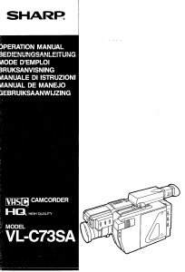 Handleiding Sharp VL-C73SA Camcorder