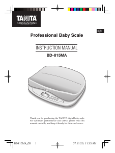 Manual Tanita BD-815MA Scale