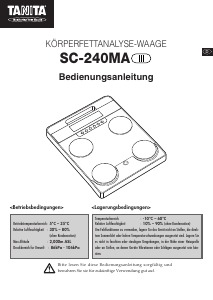 Bedienungsanleitung Tanita SC-240MA Waage