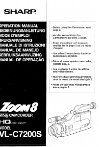 Mode d’emploi Sharp VL-C7200S Caméscope