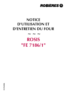 Mode d’emploi Rosières FE 7186/1 PN Four