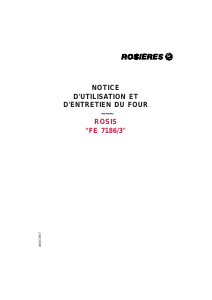 Mode d’emploi Rosières FE 7186/3 PN Four