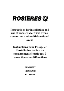 Manual Rosières FED 8863 IN Oven