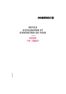 Mode d’emploi Rosières FE 7186/3 IN Four