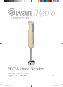 Handleiding Swan SP20160BLN Staafmixer