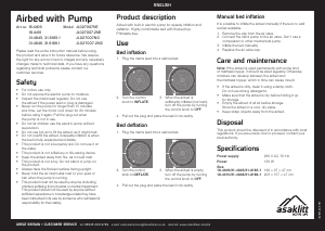 Manual Asaklitt JL027007 Air Bed