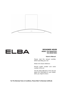 Manual Elba Infinito EH-J9035ST(BK) Cooker Hood