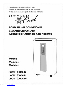 Manual de uso Commercial Cool CPF12XCK-B Aire acondicionado