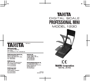 Handleiding Tanita 1230 Industriële weegschaal