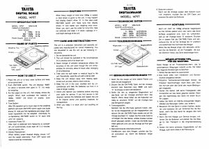 Manual Tanita 1475T Industrial scale