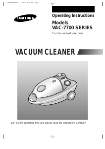 Manual Samsung VAC-7713SP Vacuum Cleaner