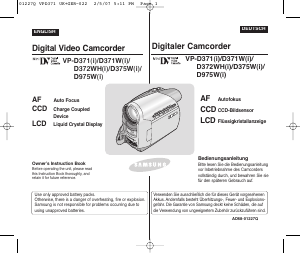 Manual Samsung VP-D371 Camcorder