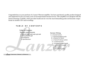 Manual Lanzar Vibe 258 Car Amplifier