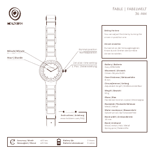 Handleiding Holzkern Benu Horloge