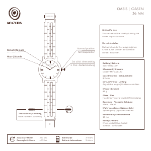 Bedienungsanleitung Holzkern Lencois Armbanduhr