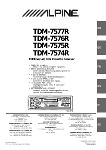 Handleiding Alpine TDM-7576R Autoradio