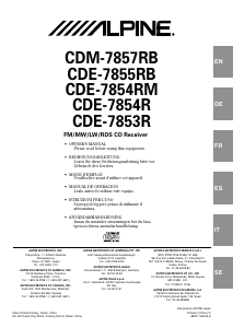 Manual Alpine CDE-7853R Car Radio