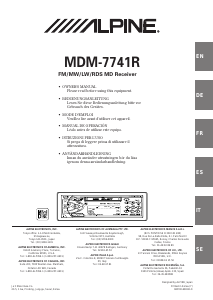 Manual Alpine MDM-7741R Car Radio