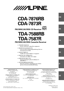 Handleiding Alpine TDA-7588RB Autoradio