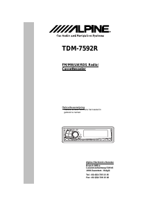 Handleiding Alpine TDM-7592R Autoradio