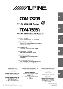 Manual Alpine TDM-7585R Car Radio