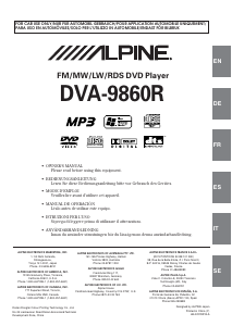 Manual Alpine DVA-9860R Car Radio