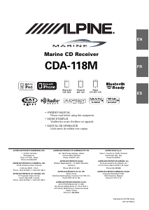 Manual Alpine CDA-118M Car Radio