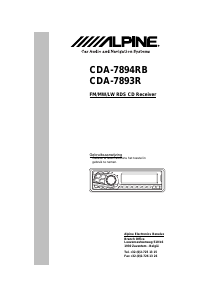 Handleiding Alpine CDA-7894RB Autoradio