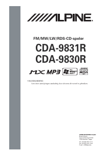 Handleiding Alpine CDA-9831R Autoradio