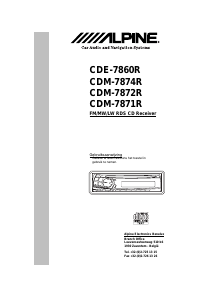 Handleiding Alpine CDM-7874R Autoradio