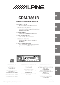 Manual Alpine CDM-7861R Car Radio