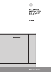 Manual Gorenje GVSP165JUK Dishwasher