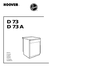 Manual Hoover D 73 A SY Máquina de lavar louça