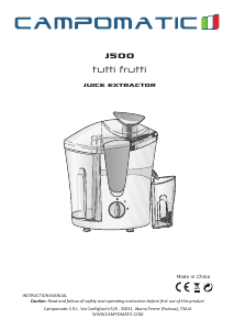 Manual de uso Campomatic J500 Licuadora