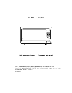 Manual Campomatic KOG940T Microwave