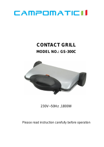 Manual Campomatic GS300C Contact Grill