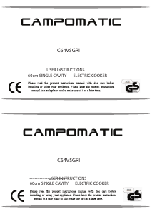 Bruksanvisning Campomatic C64VSGRI Spis