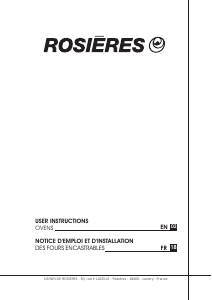 Mode d’emploi Rosières RFSHT 59/E Four