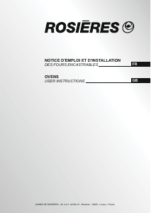 Mode d’emploi Rosières RFAD 93 IN Four