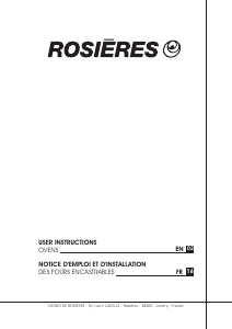Mode d’emploi Rosières RFS 82 RTIN/E Four